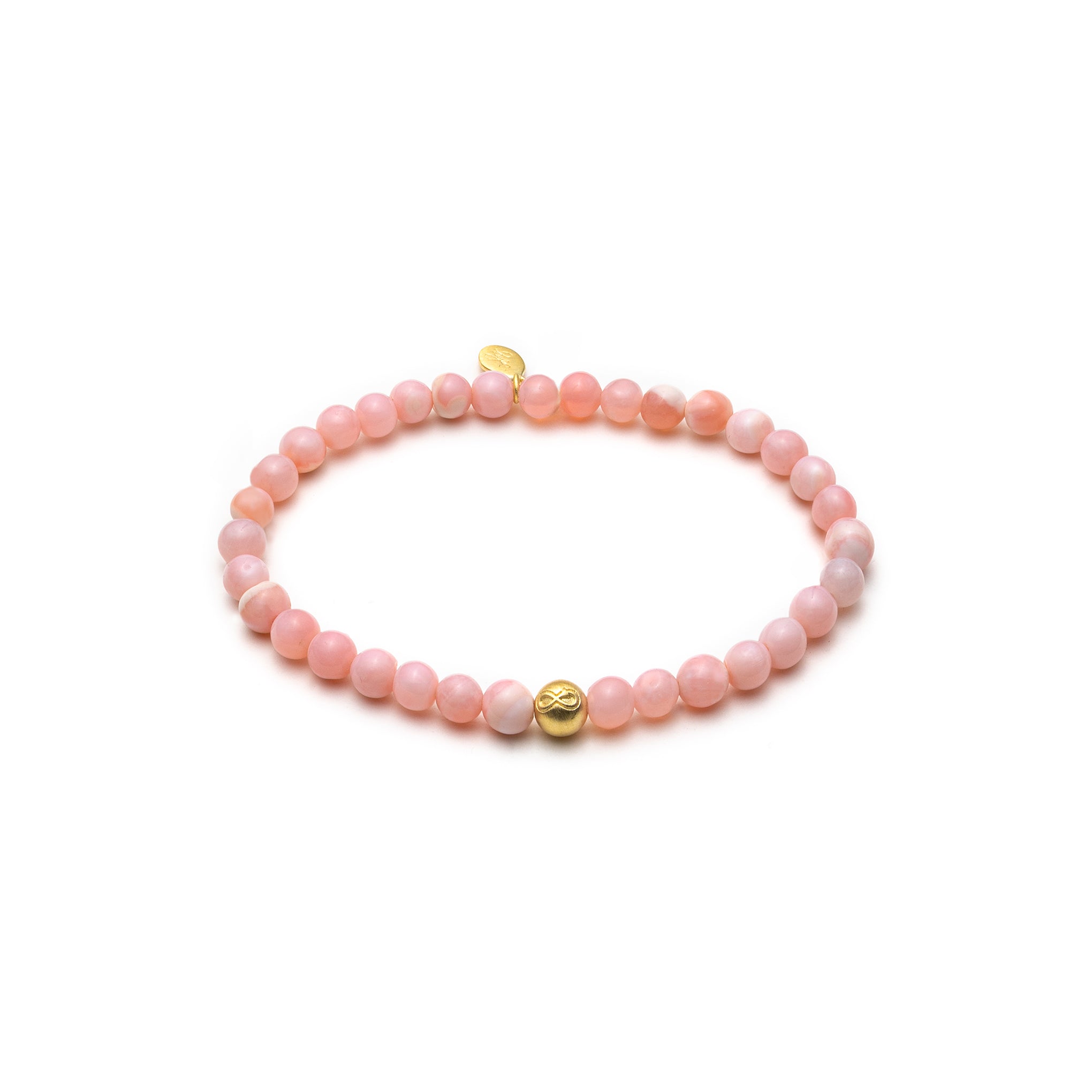 Uendelighed pink opal Perle-armbånd