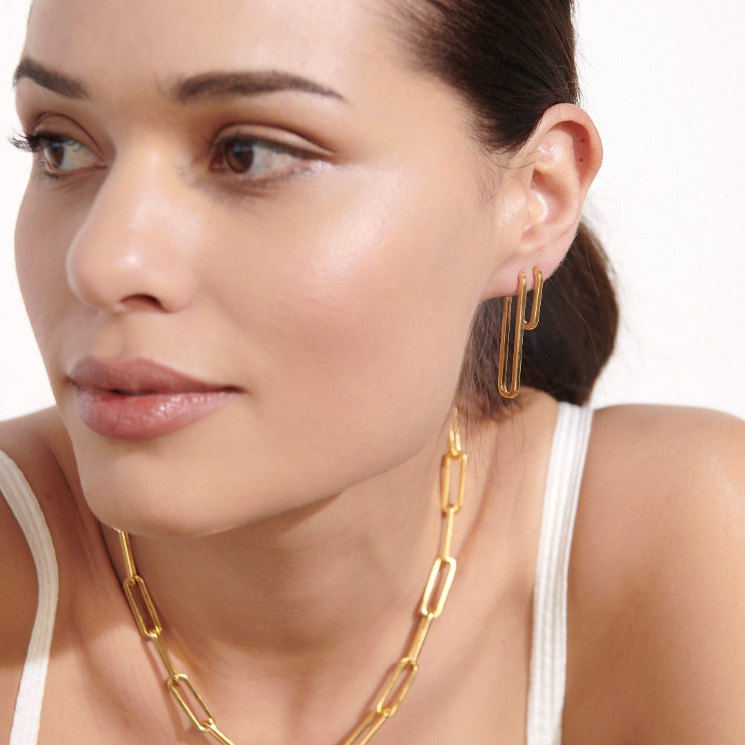 Mia Short Link Hoops Sølv