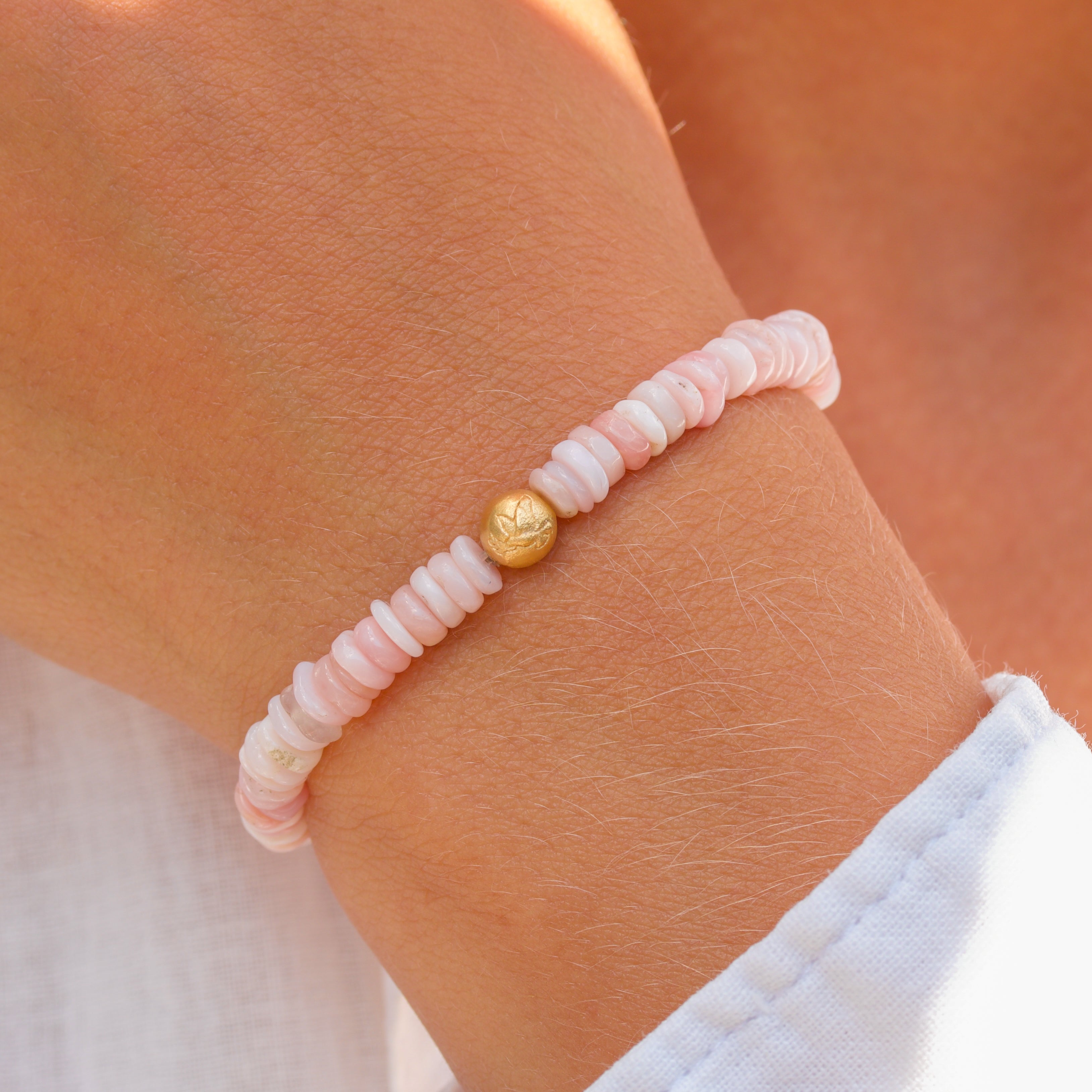 Pink Opal Fred Disk armbånd