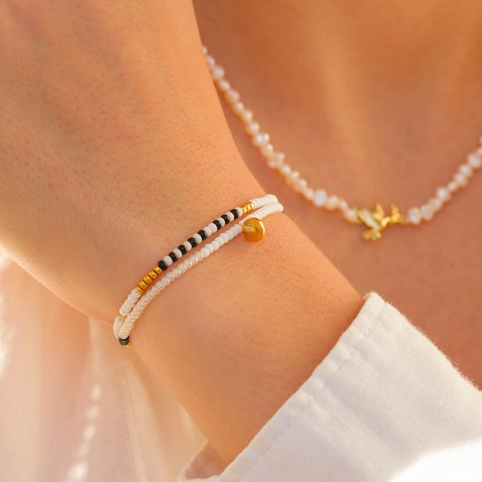 Mindre ulighed  Zebra Wrap Perlearmbånd