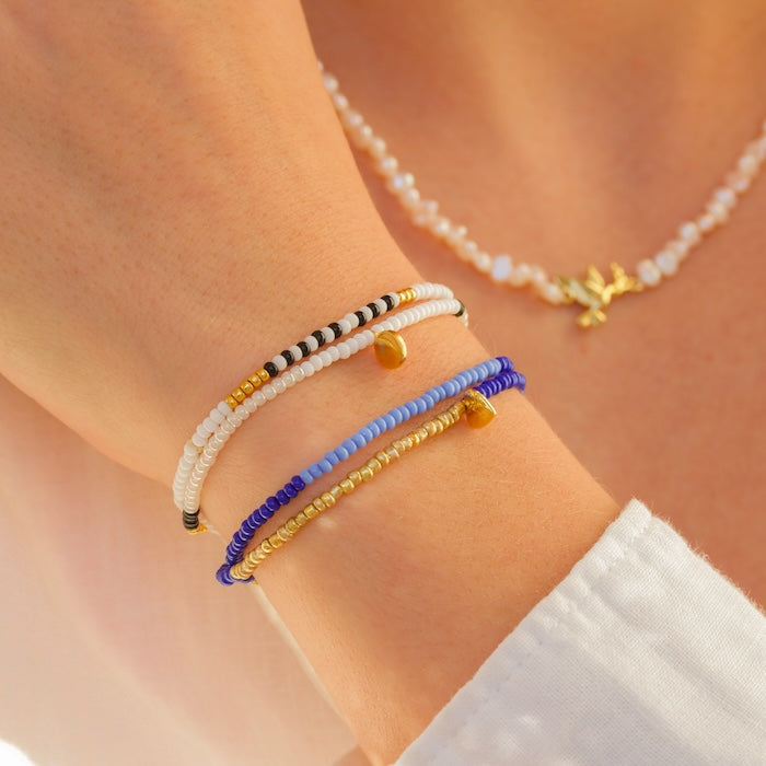 Mindre ulighed  Zebra Wrap Perlearmbånd