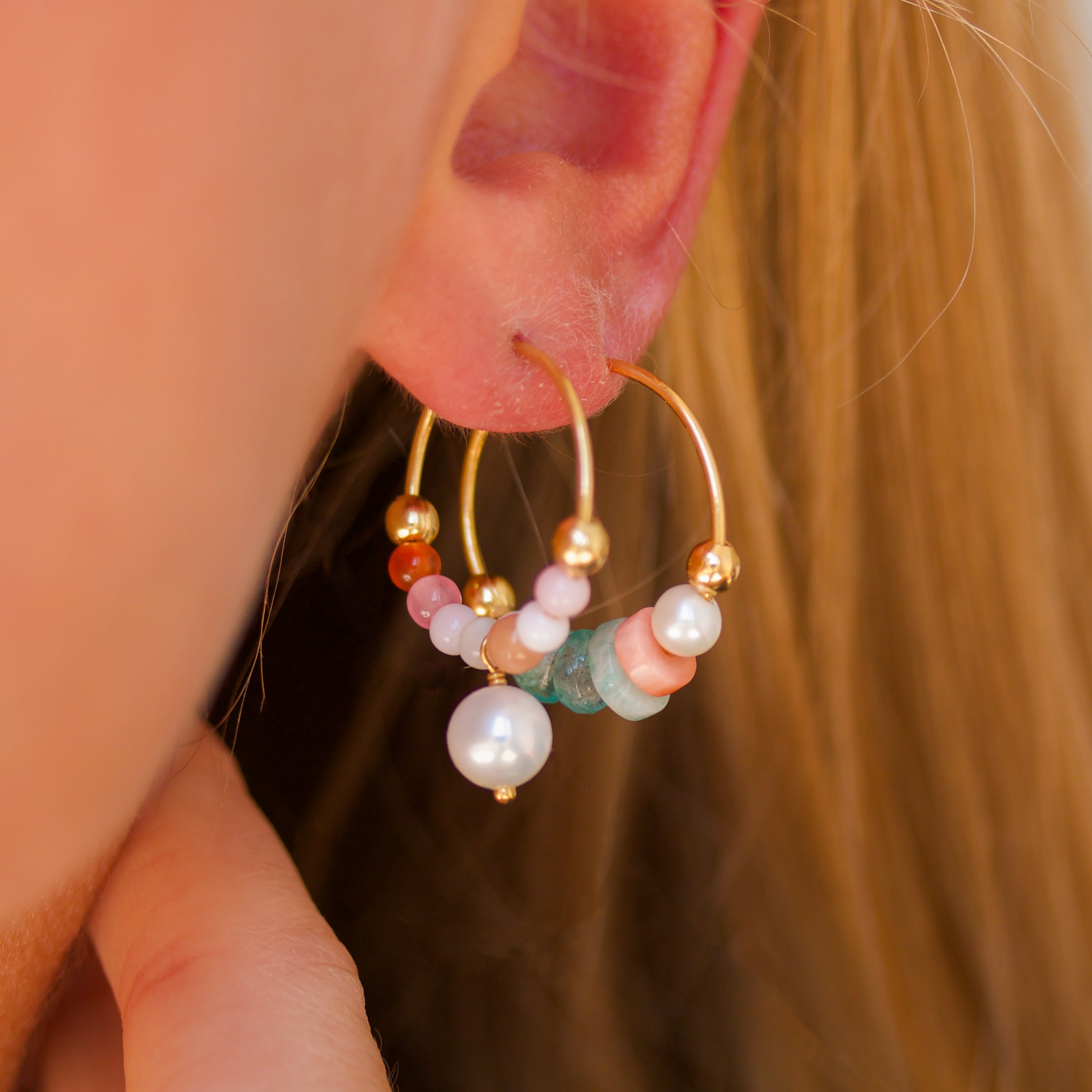Love hoop Perle-ørering