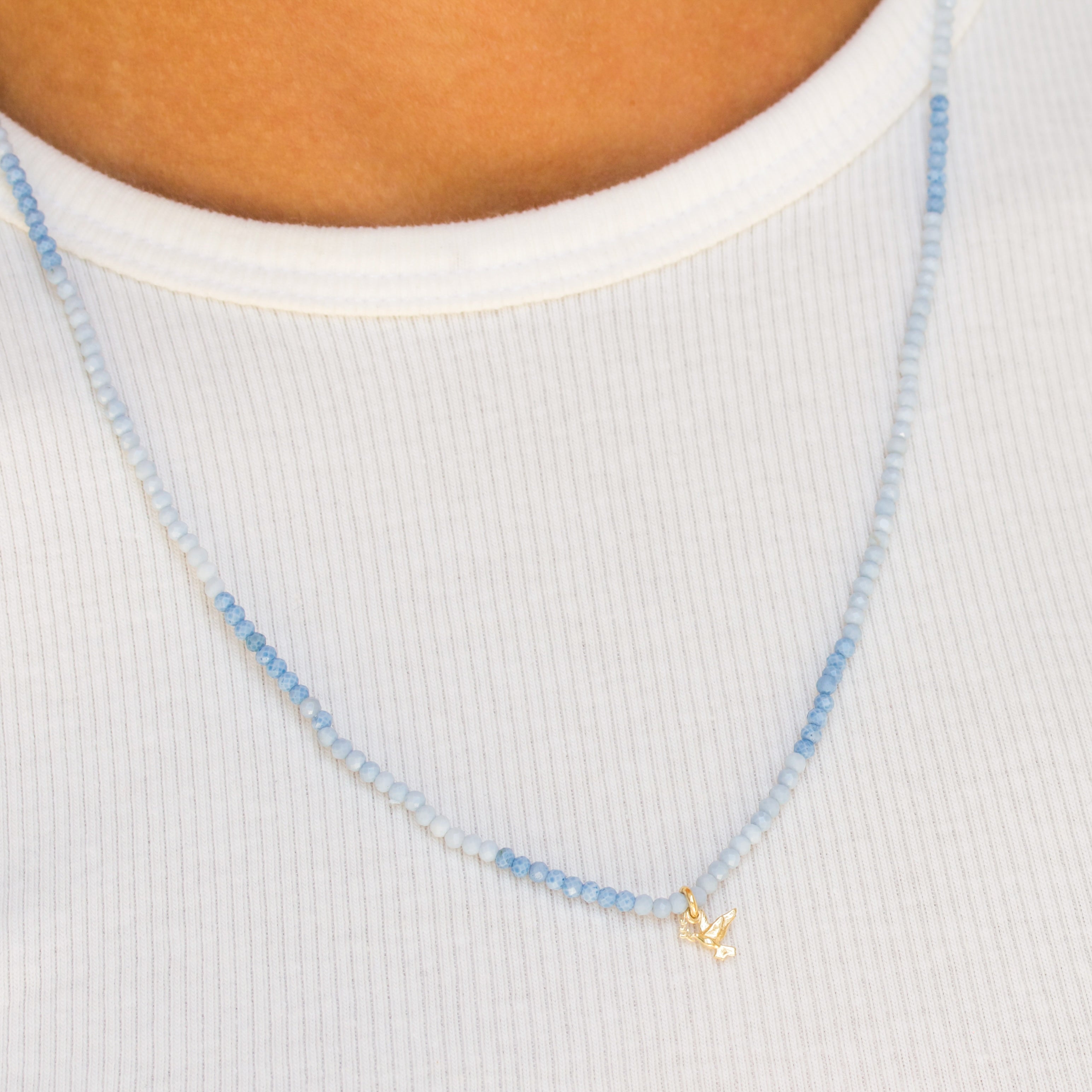 Fred 🕊️ blå wrap Perle-armbånd og halskæde