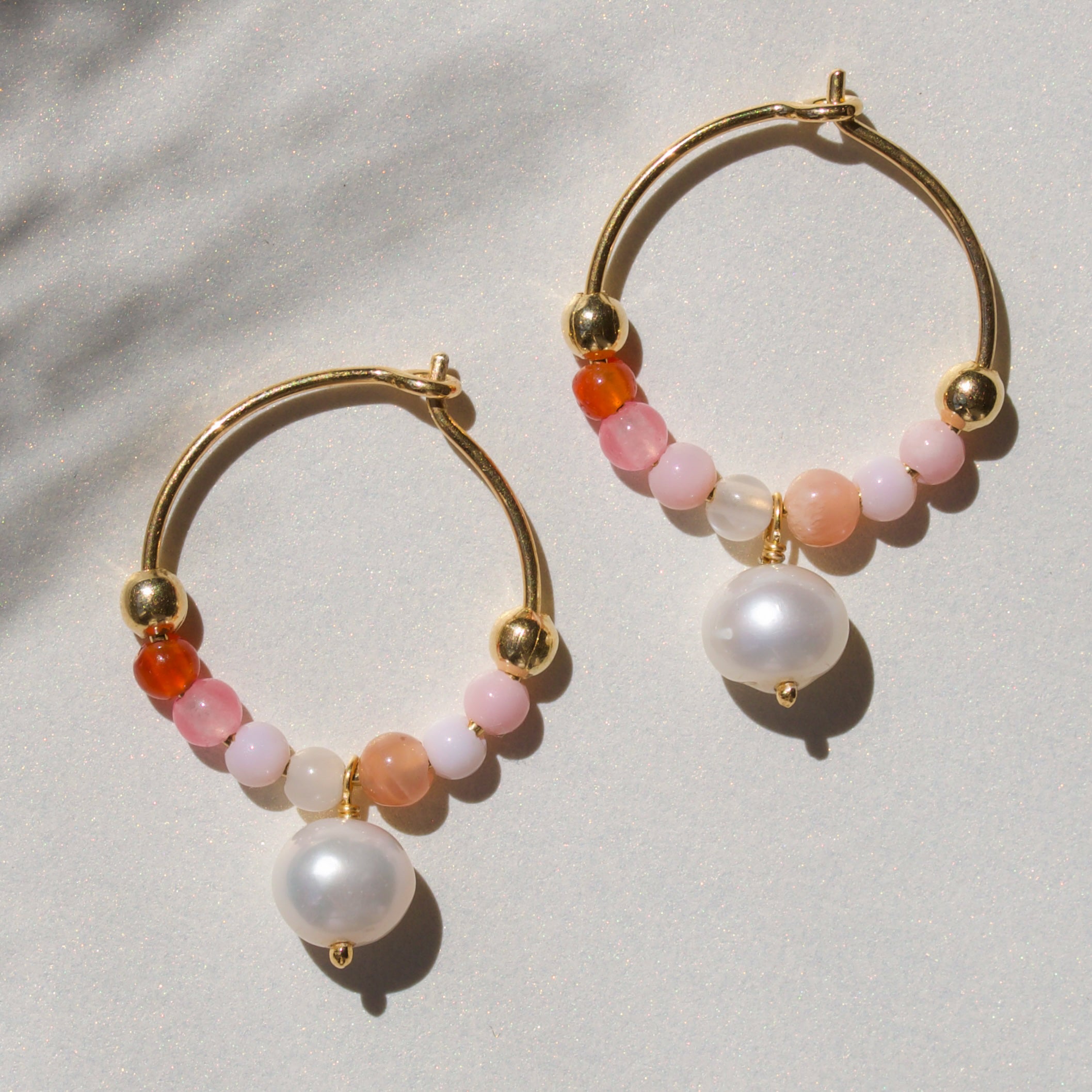 Pink power Perle-hoop ørering