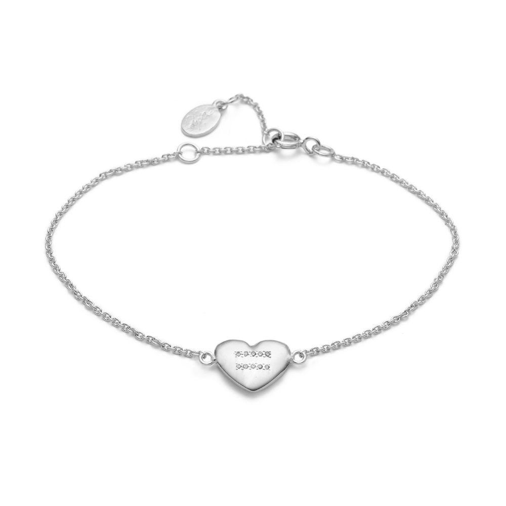 Lige Hjerter Armbånd Sølv