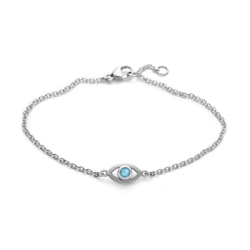 Blå Topaz Øje Armbånd Sølv