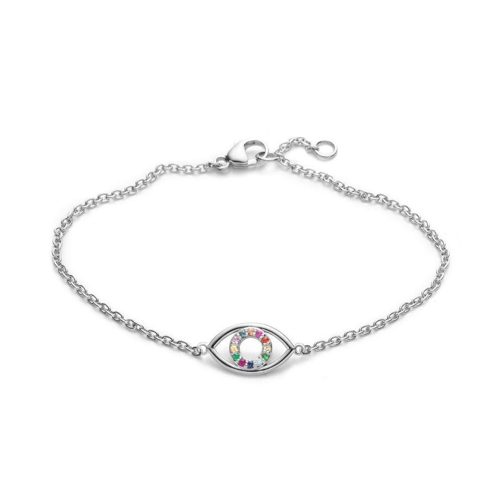 Regnbue Øje Armbånd Sølv