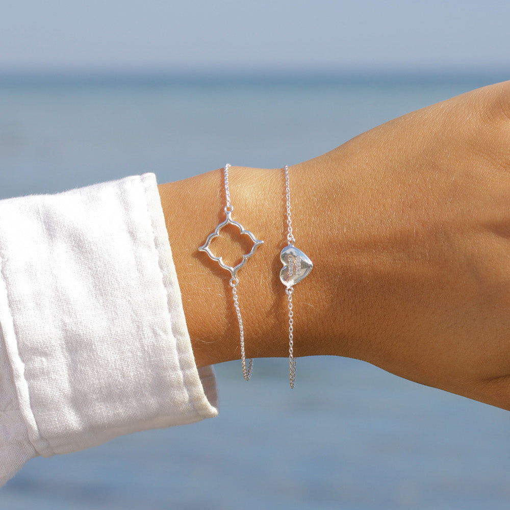 Lige Hjerter Armbånd Sølv