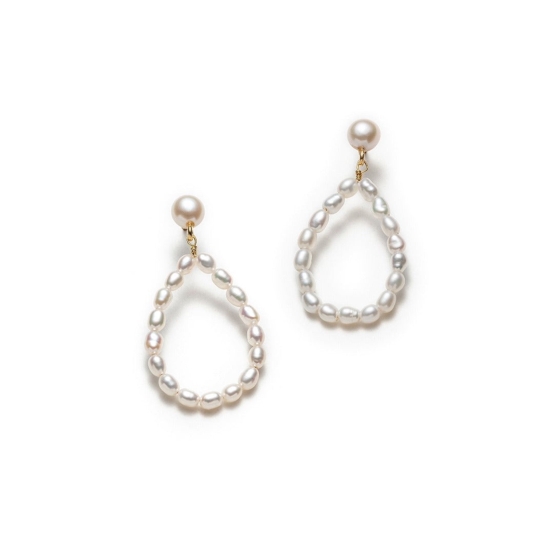 Ovale Perle Hoops