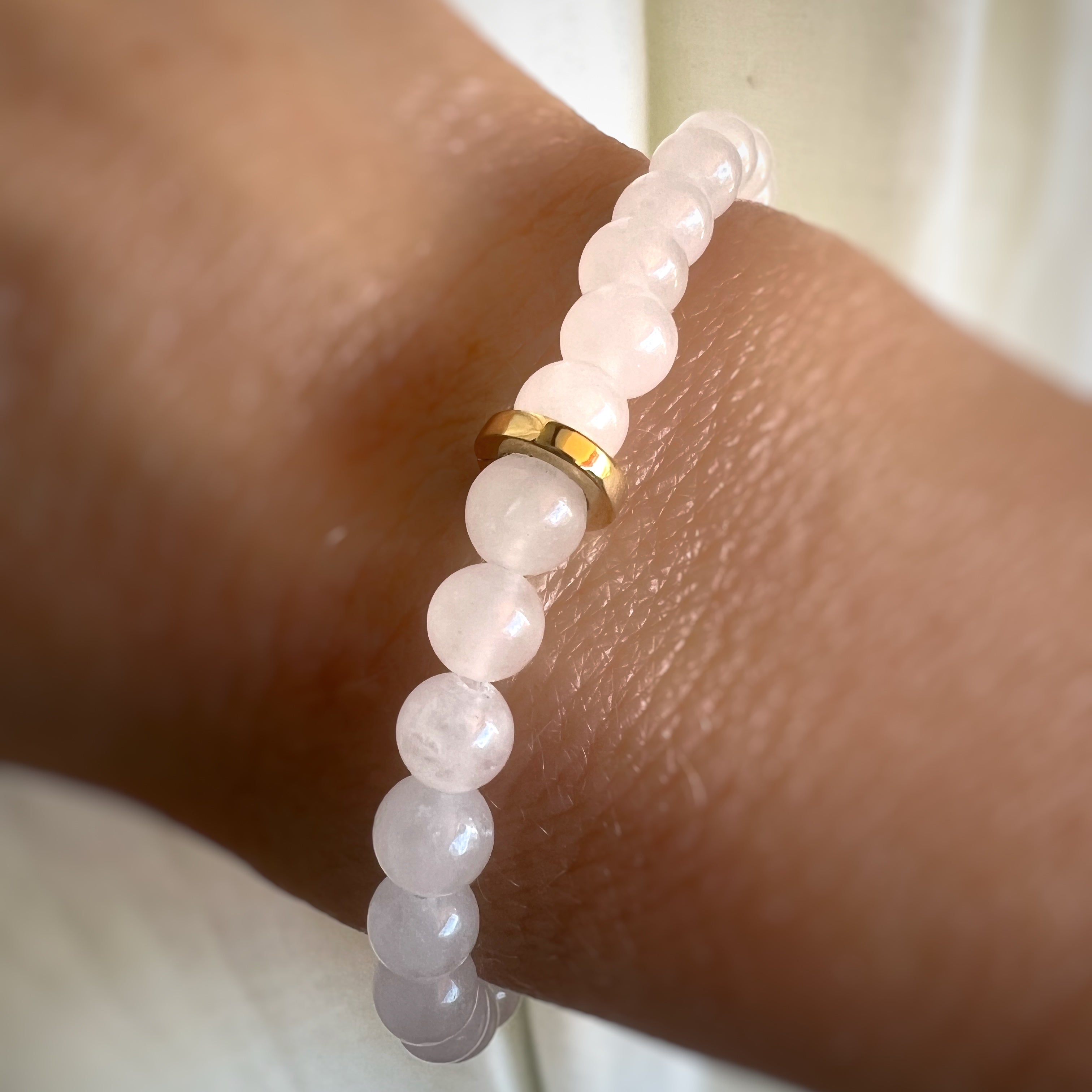 Hvid Chalcedony Armbånd