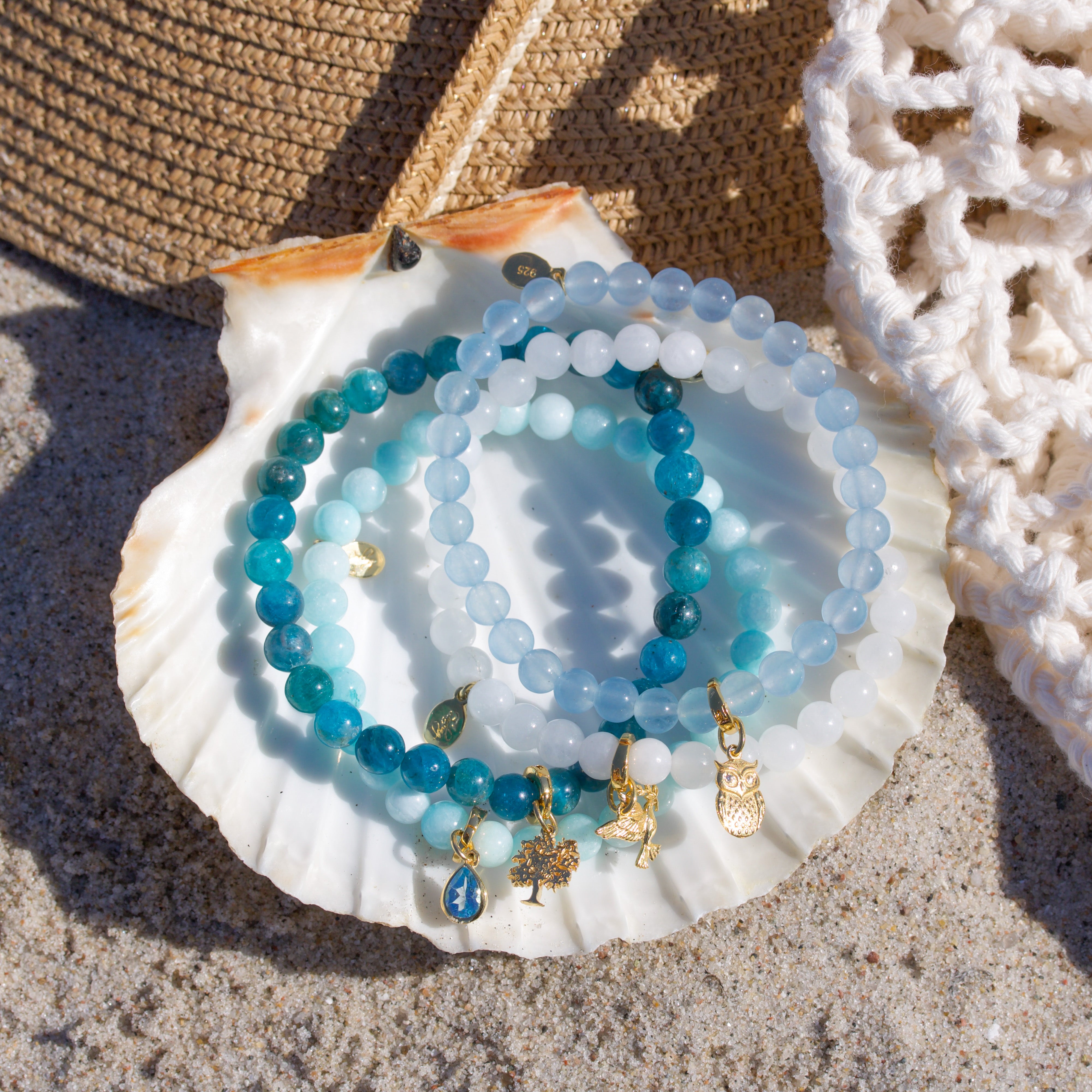 Himmelblå Chalcedony Armbånd