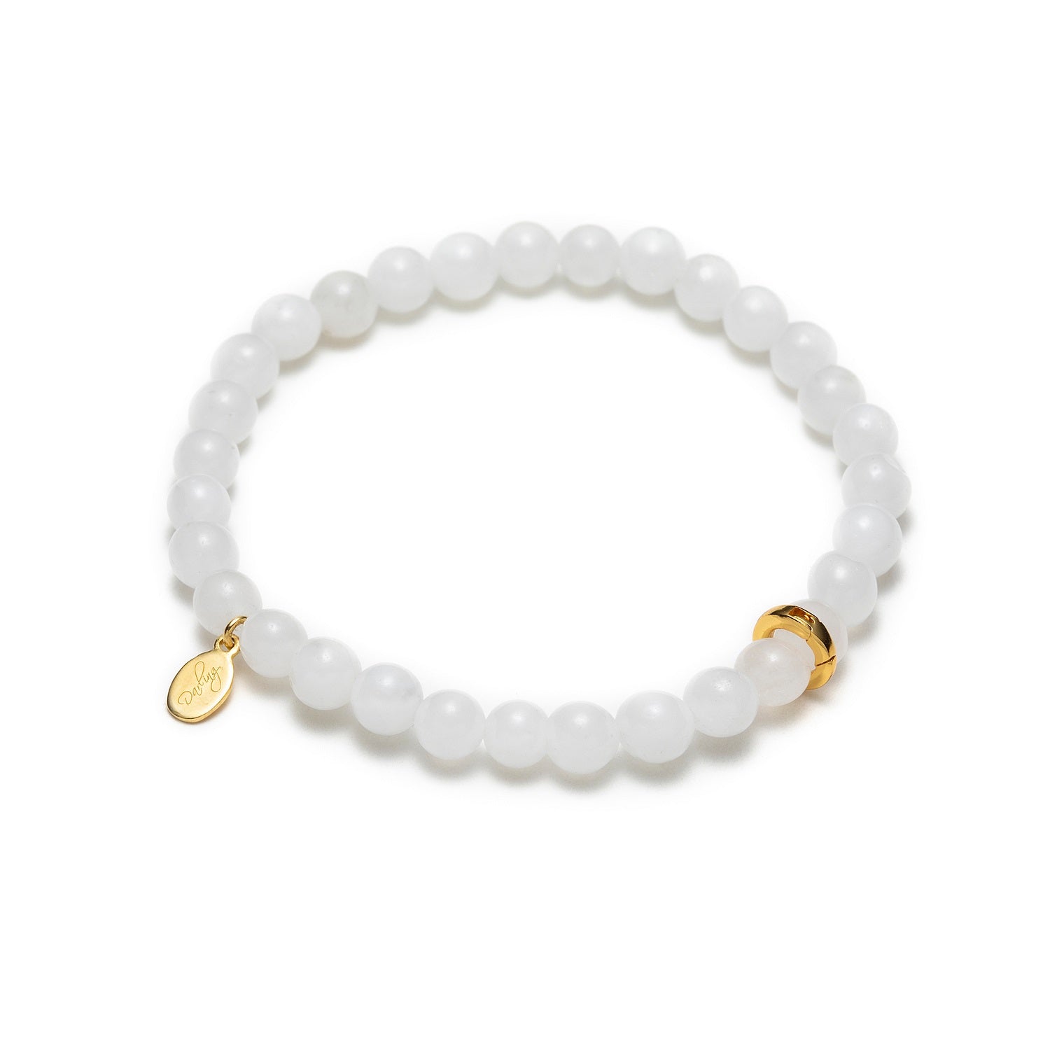 Hvid Chalcedony Armbånd