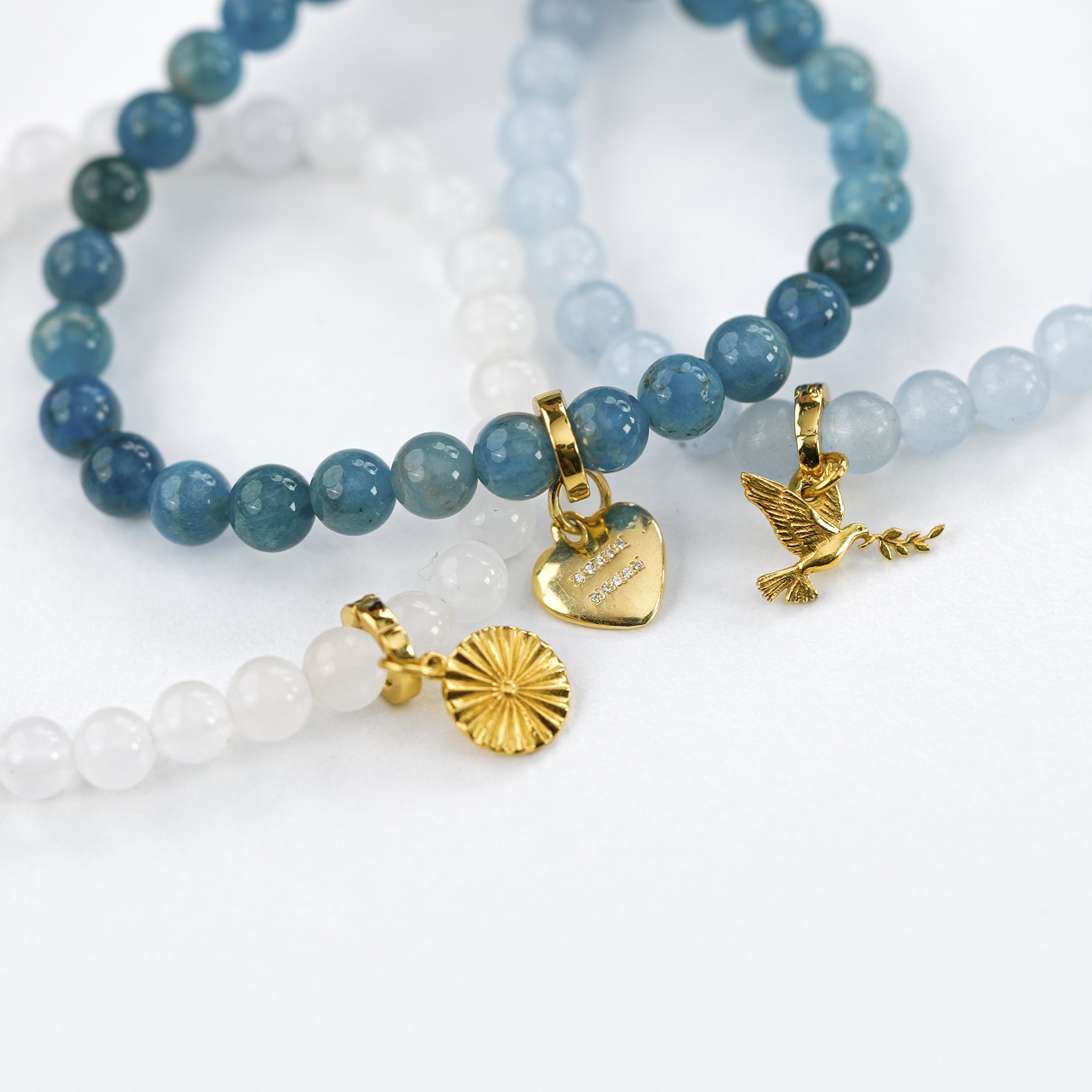 Hvid Chalcedony Armbånd