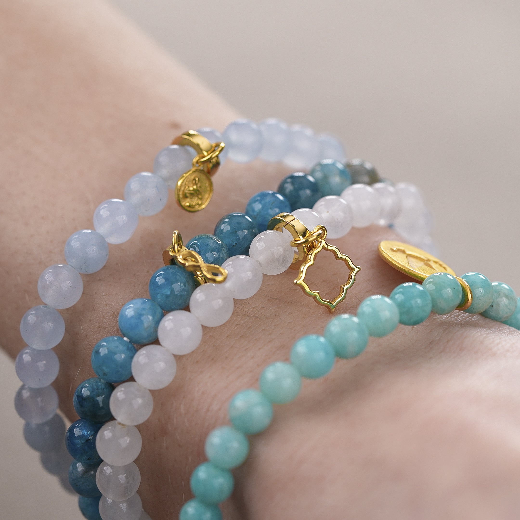 Hvid Chalcedony Armbånd