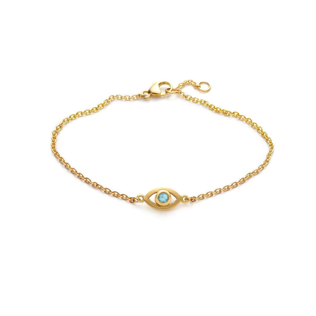 Blå Topaz Øje Armbånd