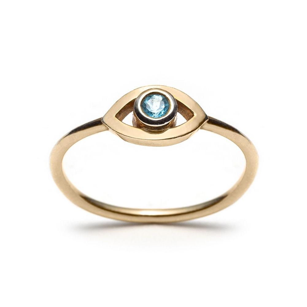 Blå Topaz Øje Ring