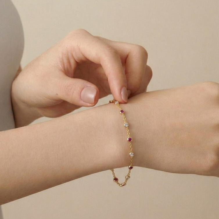 Bezel Armbånd Pink