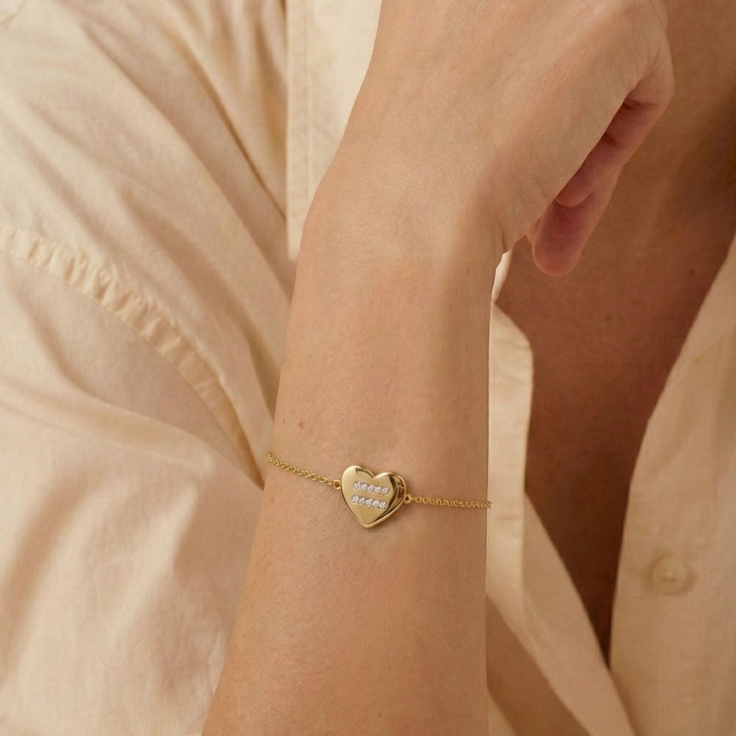 Lige Hjerter Armbånd