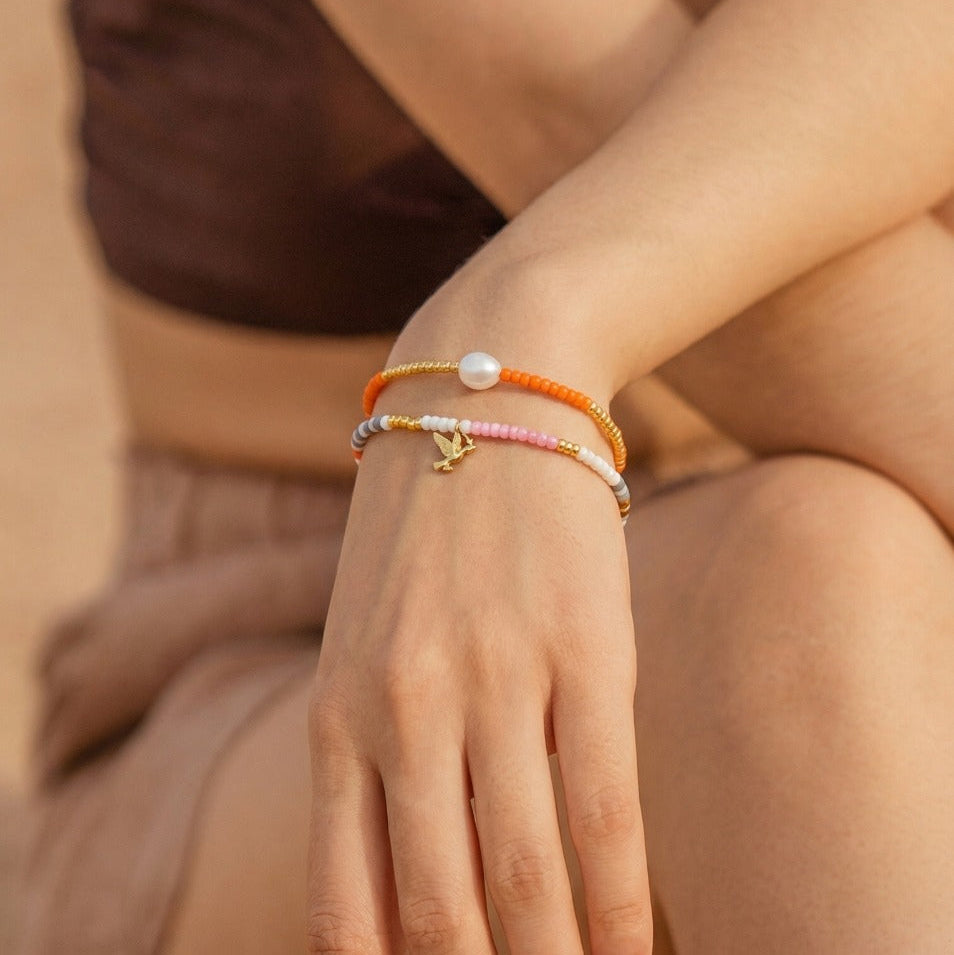 Fred Pink  Perlearmbånd