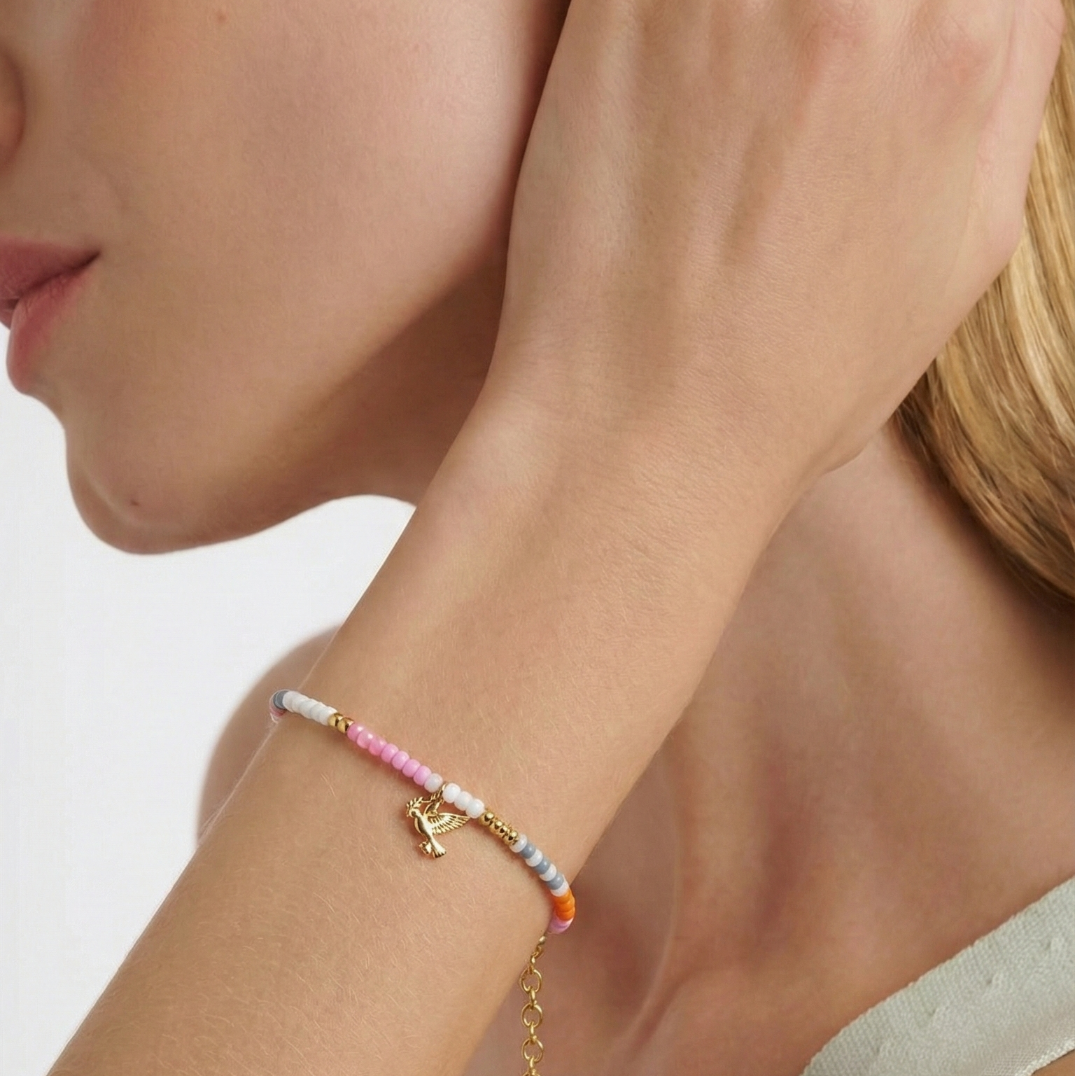 Fred Pink  Perlearmbånd