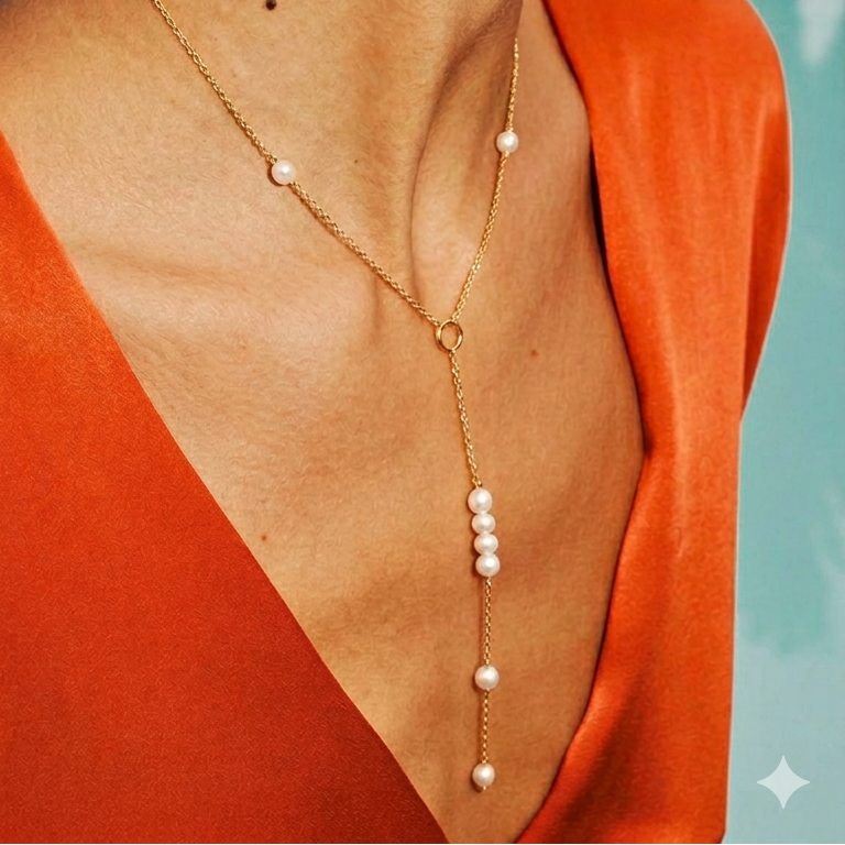 Love Perle Lariat Halskæde