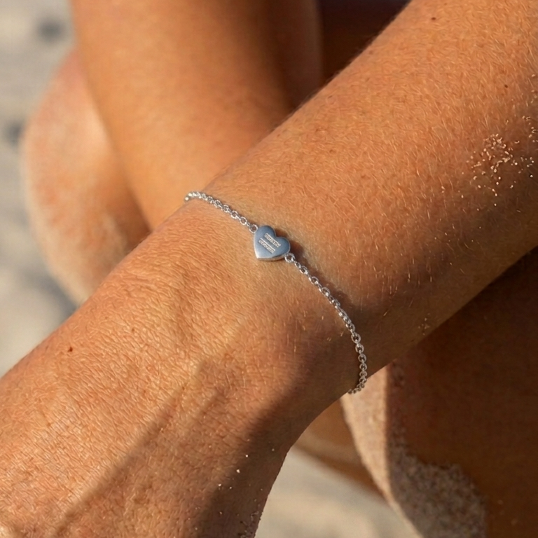 Lige Hjerter Armbånd Sølv