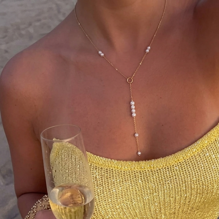 Love Perle Lariat Halskæde