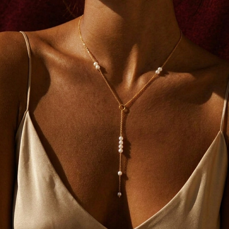 Love Perle Lariat Halskæde