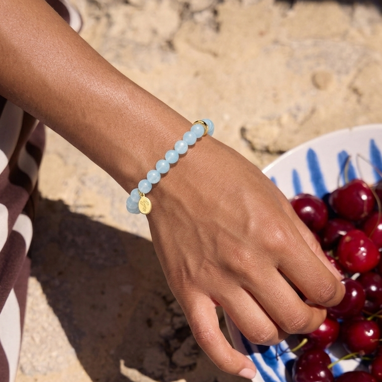 Himmelblå Chalcedony Armbånd