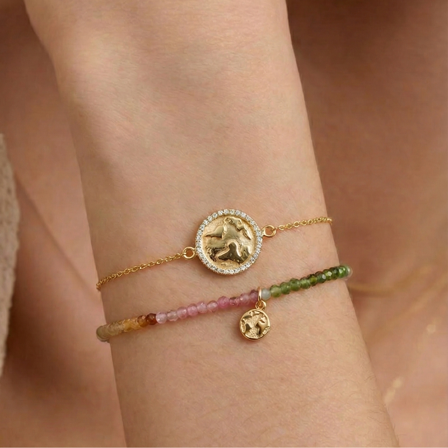 Moder Jord Tourmaline Perle-armbånd
