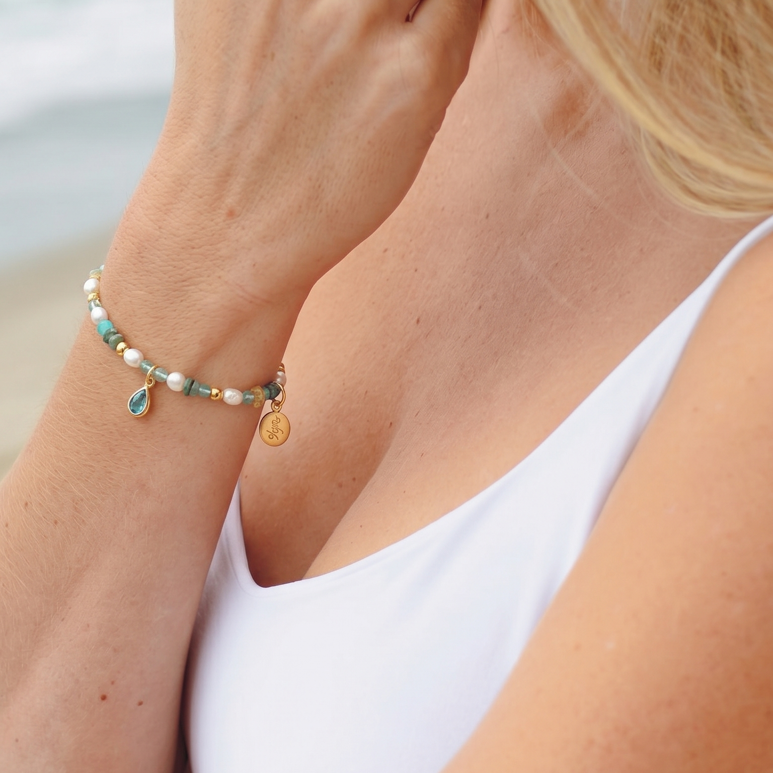 Vanddråbe Pure Perle-armbånd