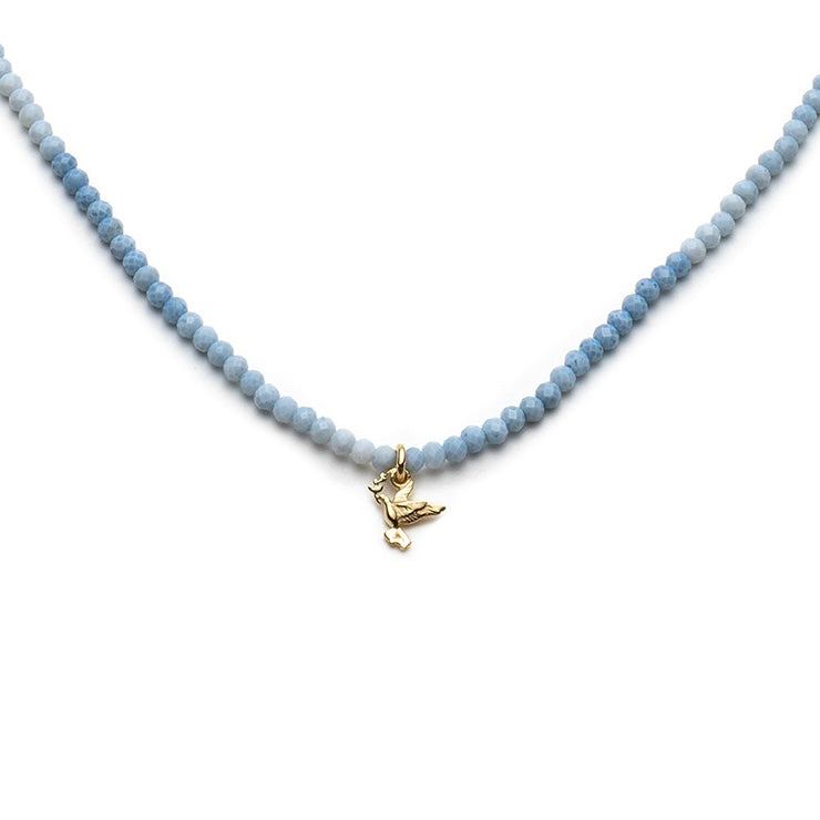 Fred 🕊️ blå wrap Perle-armbånd og halskæde