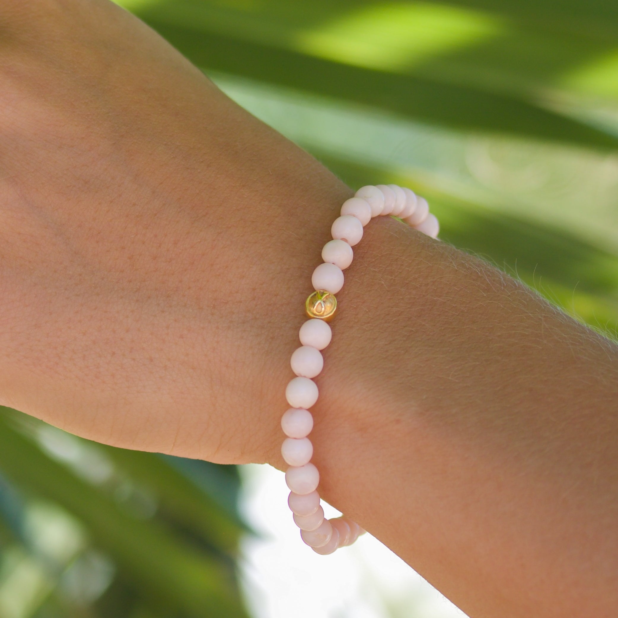 Uendelighed pink opal Perle-armbånd