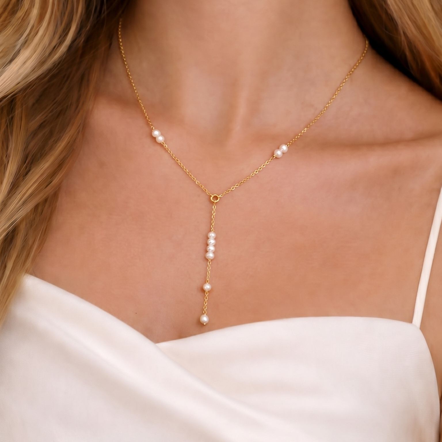Love Perle Lariat Halskæde