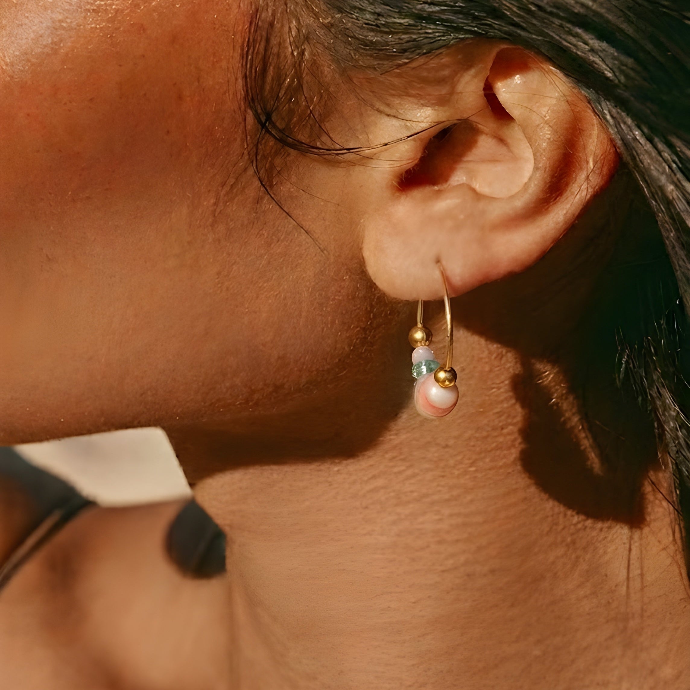 Love hoop Perle-ørering