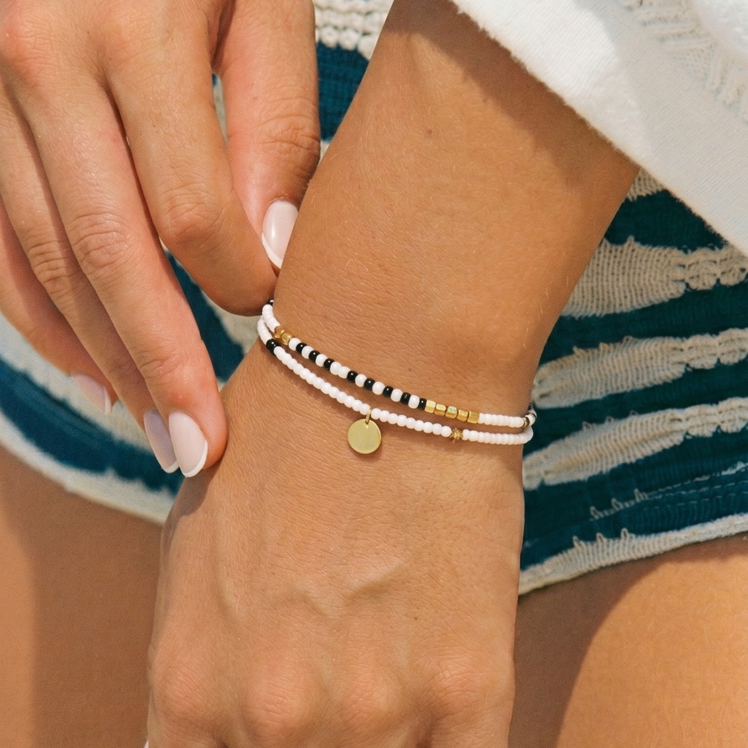 Mindre ulighed  Zebra Wrap Perlearmbånd