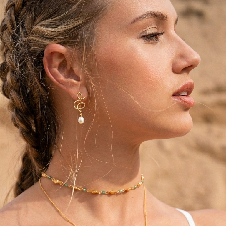 Medusa Perle ørering