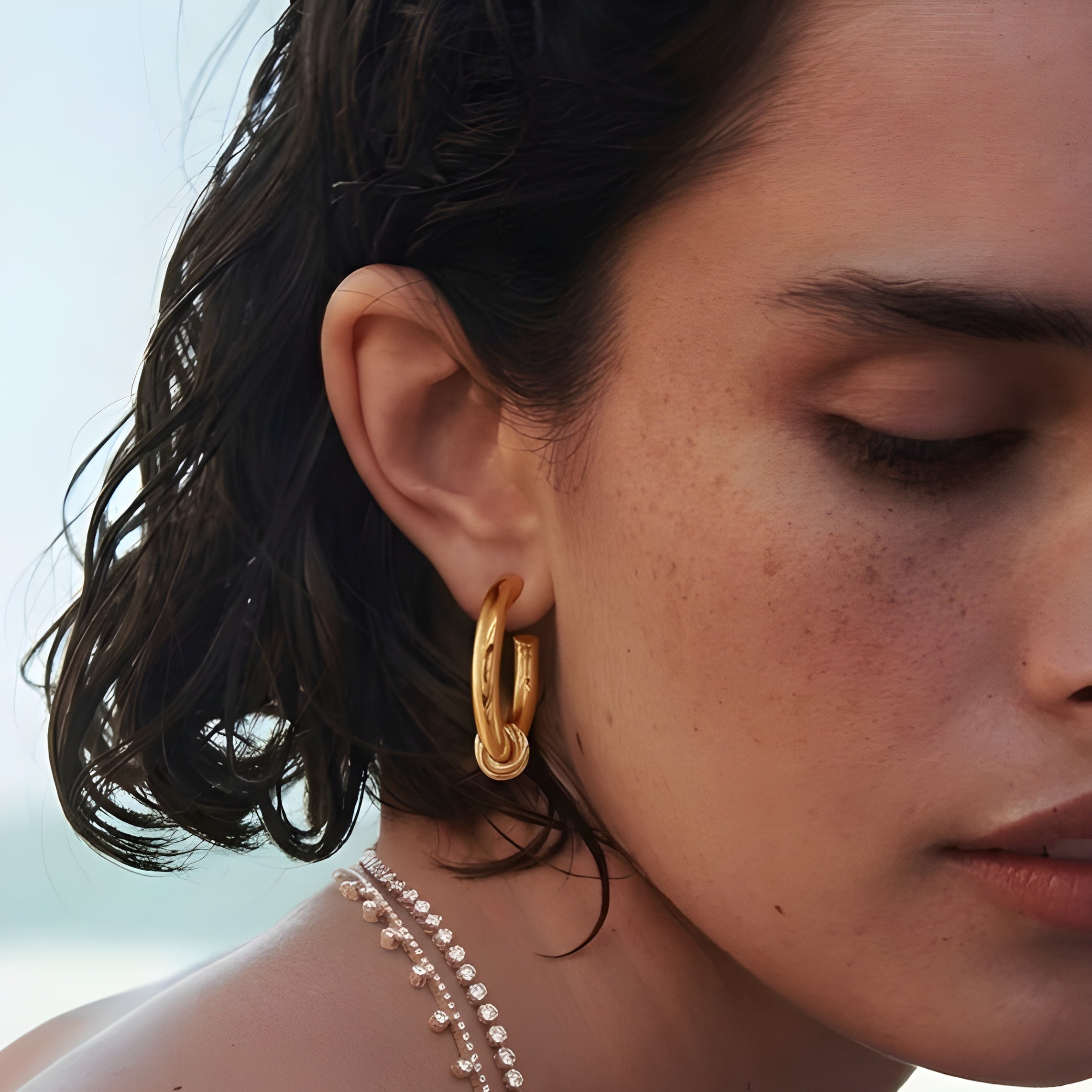 Knob Hoops Earrings