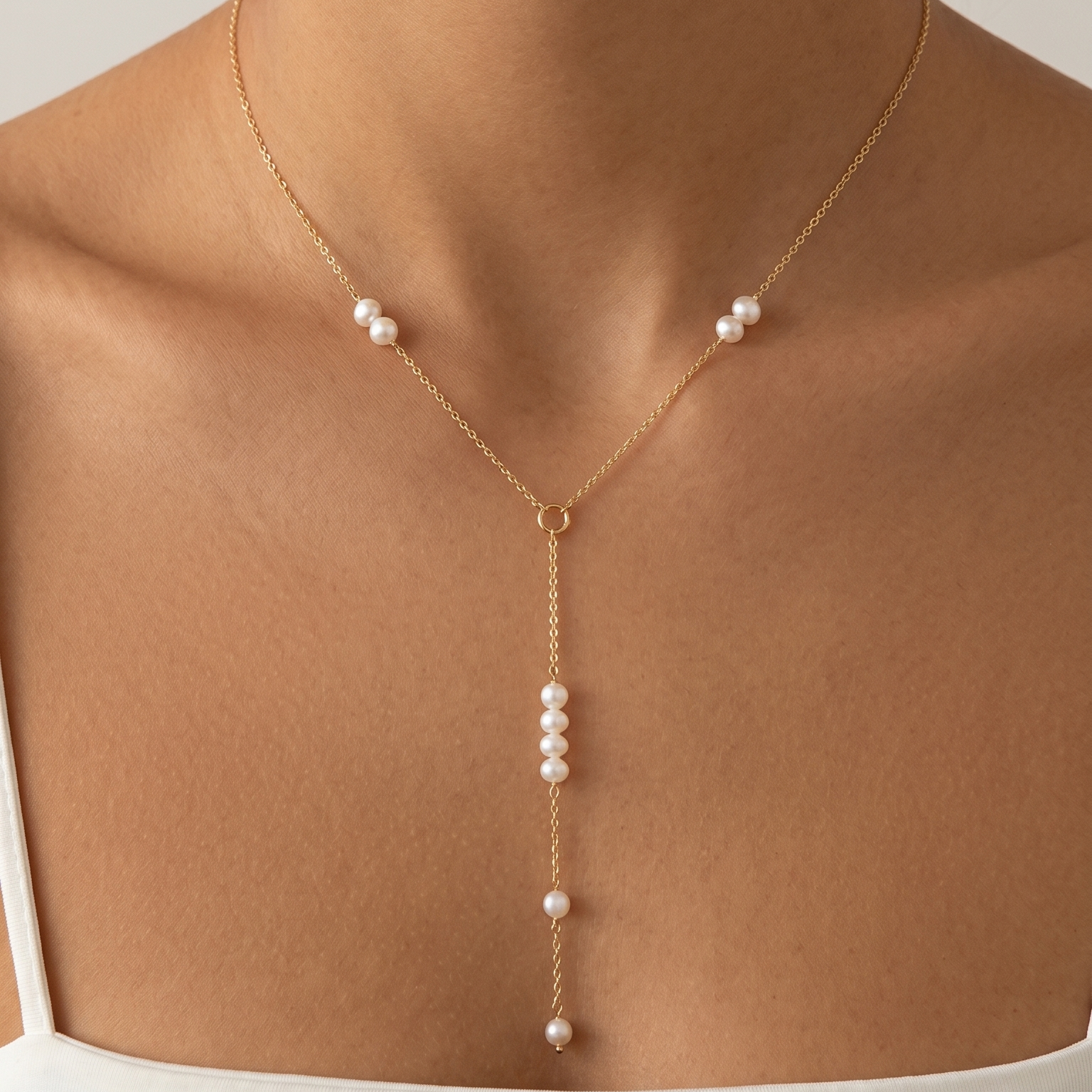 Love Perle Lariat Halskæde