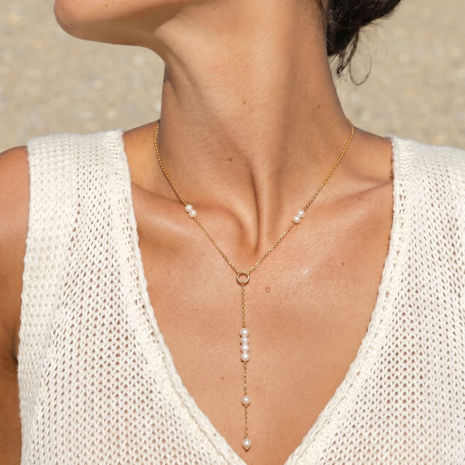 Love Perle Lariat Halskæde
