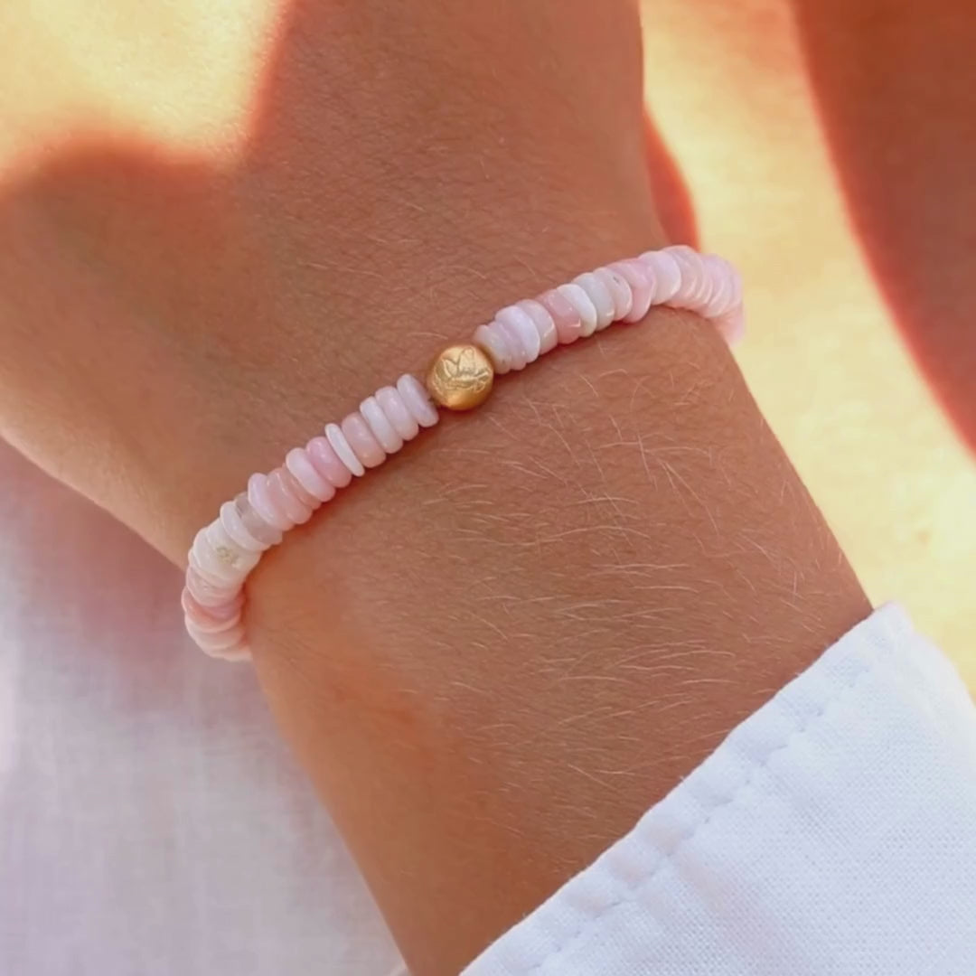 Pink Opal Fred Disk armbånd